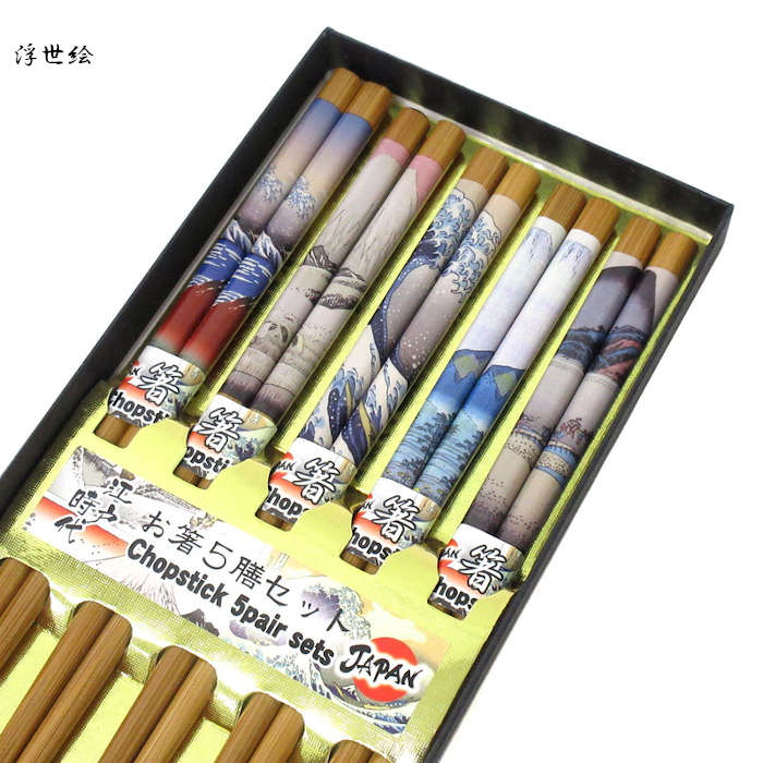 お箸 5膳セット / 舞妓 戦国時代 寿司 浮世絵 / Chopsticks